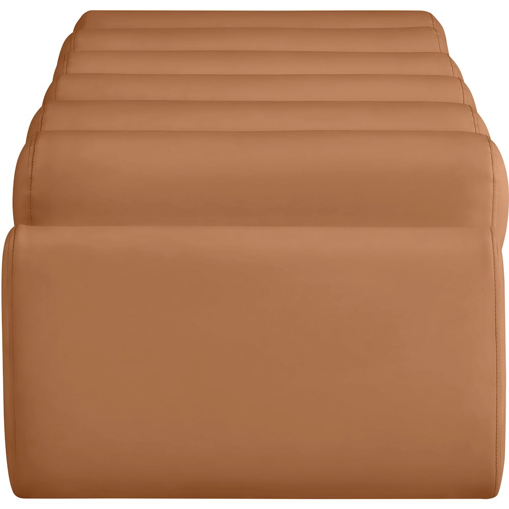 Rumble Cognac Vegan Leather Bench. Picture 4