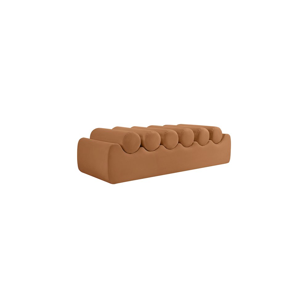 Rumble Cognac Vegan Leather Bench. Picture 5