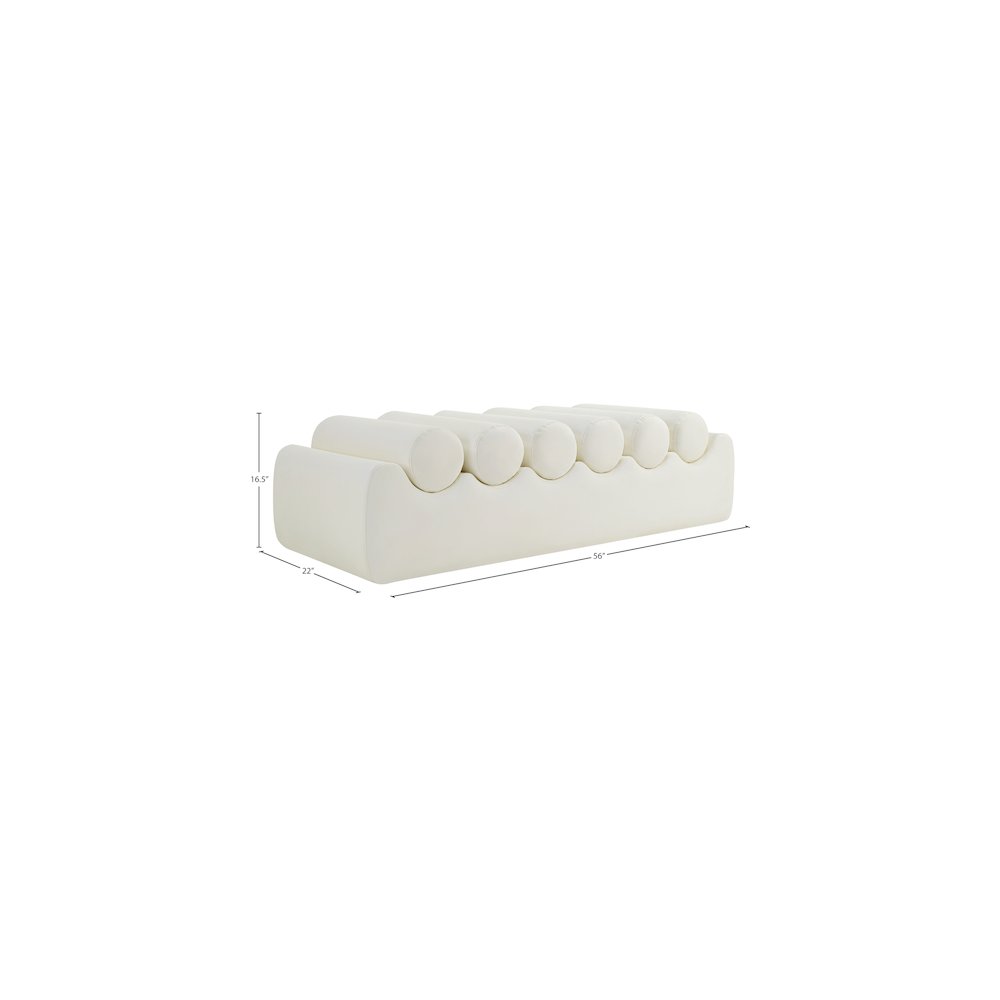Rumble Cream Vegan Leather Bench. Picture 8
