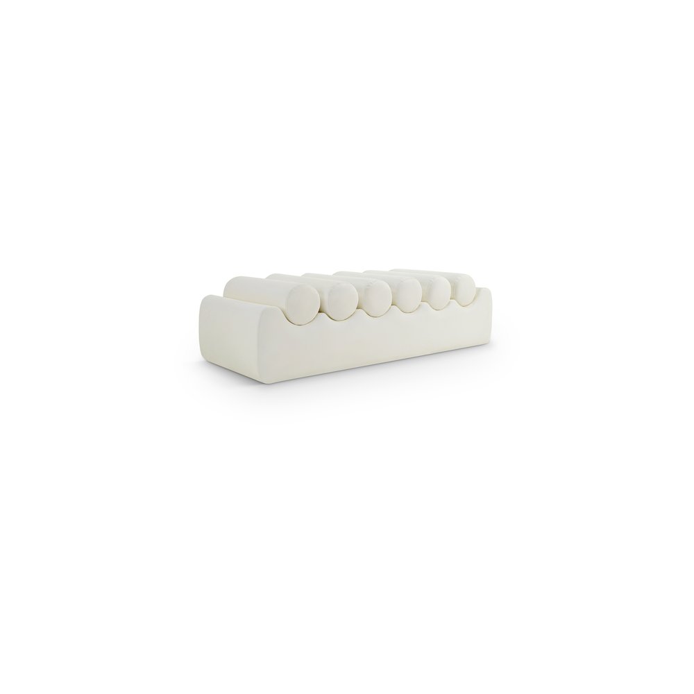 Rumble Cream Vegan Leather Bench. Picture 1