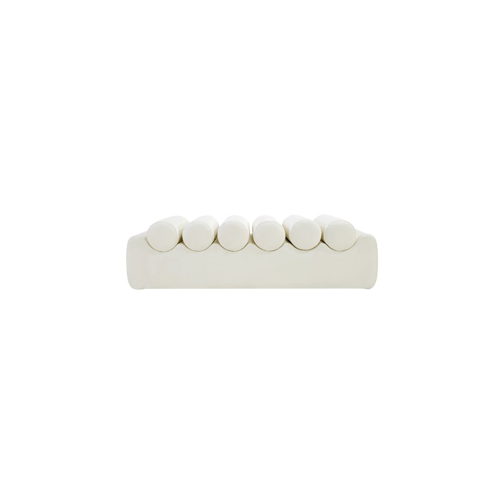 Rumble Cream Vegan Leather Bench. Picture 3