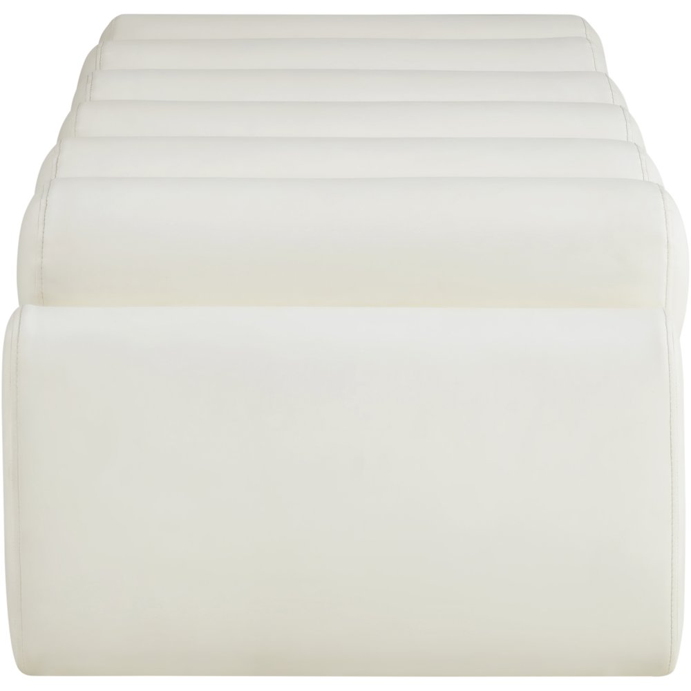 Rumble Cream Vegan Leather Bench. Picture 4