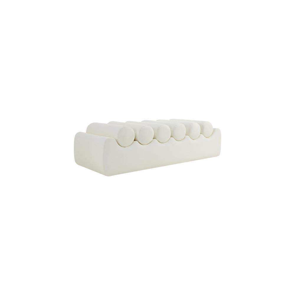 Rumble Cream Vegan Leather Bench. Picture 5