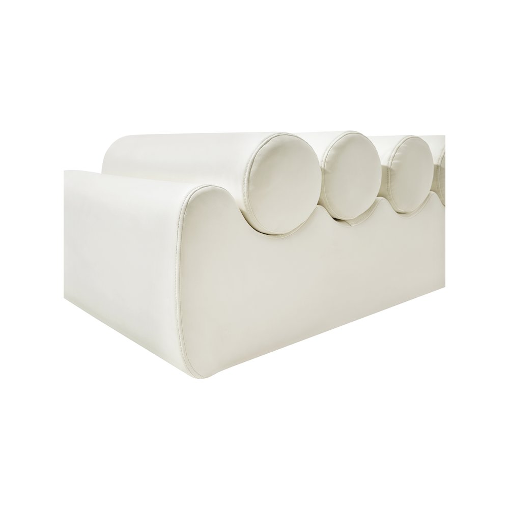 Rumble Cream Vegan Leather Bench. Picture 6