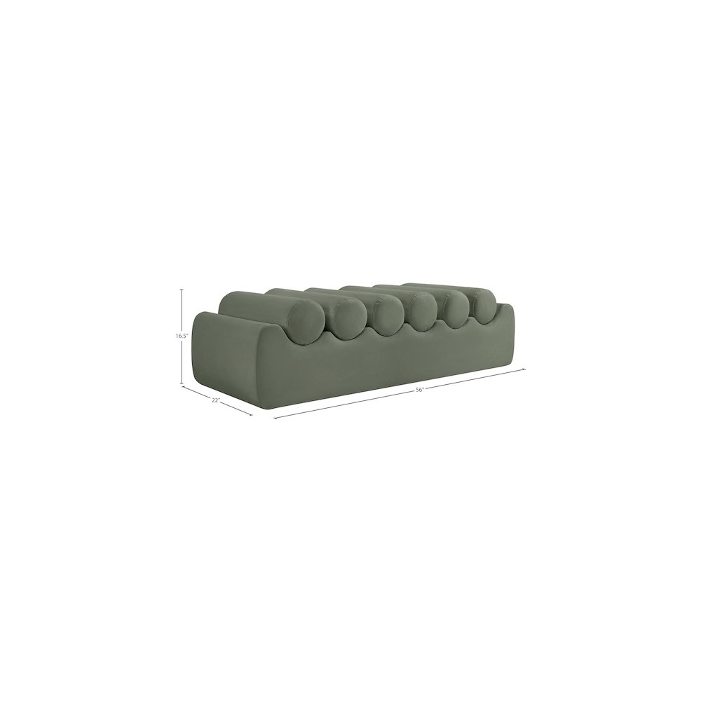 Rumble Green Vegan Leather Bench. Picture 8