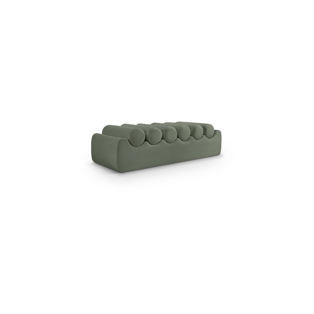 Rumble Green Vegan Leather Bench. Picture 1