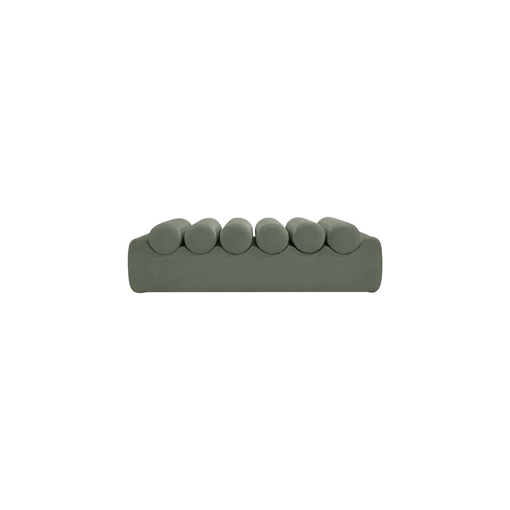 Rumble Green Vegan Leather Bench. Picture 3