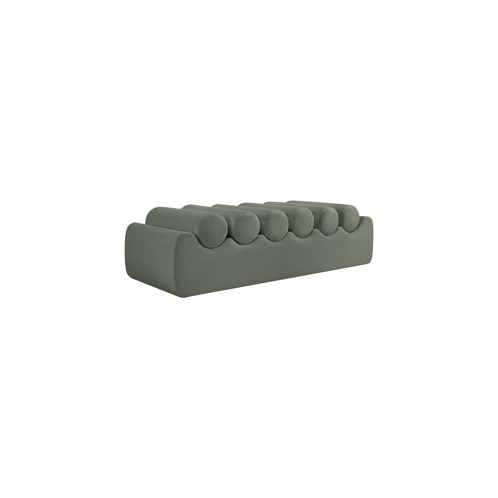 Rumble Green Vegan Leather Bench. Picture 5