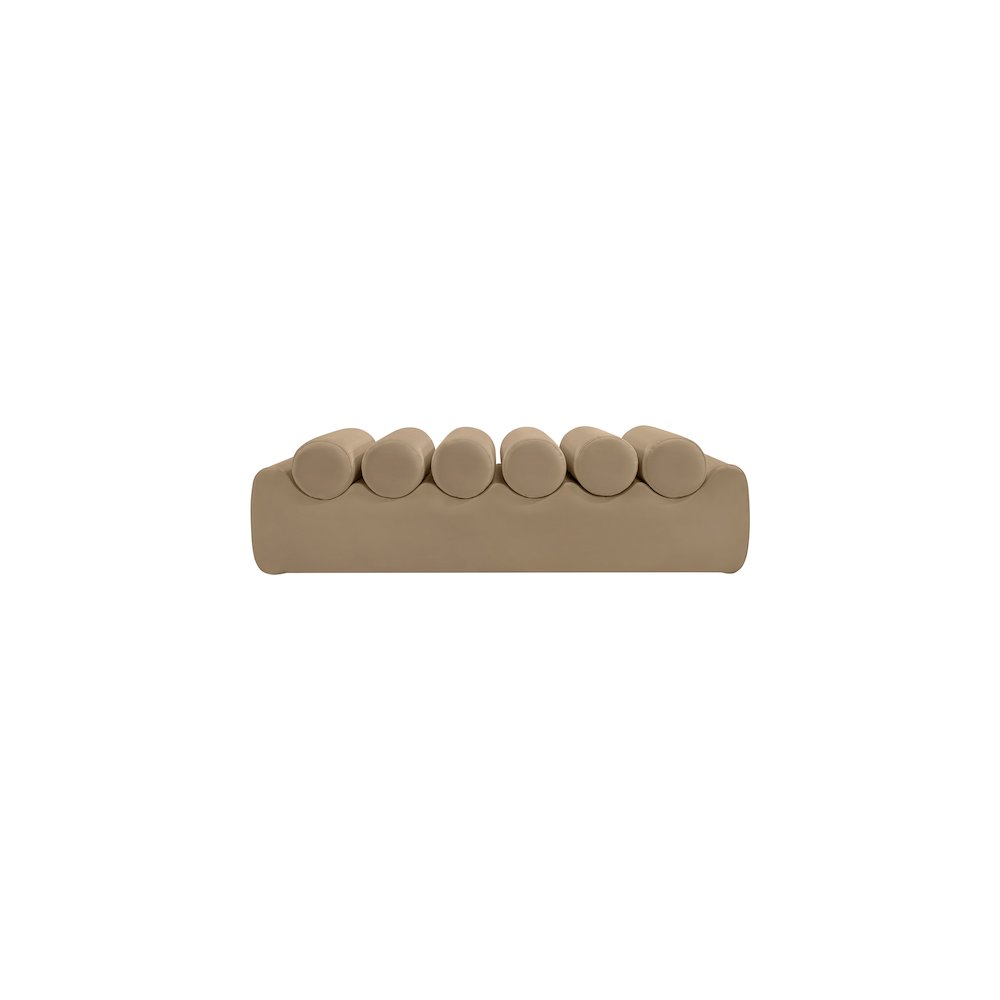 Rumble Tan Vegan Leather Bench. Picture 3