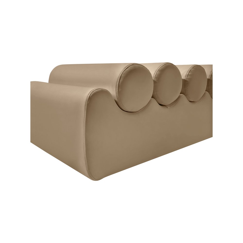Rumble Tan Vegan Leather Bench. Picture 6