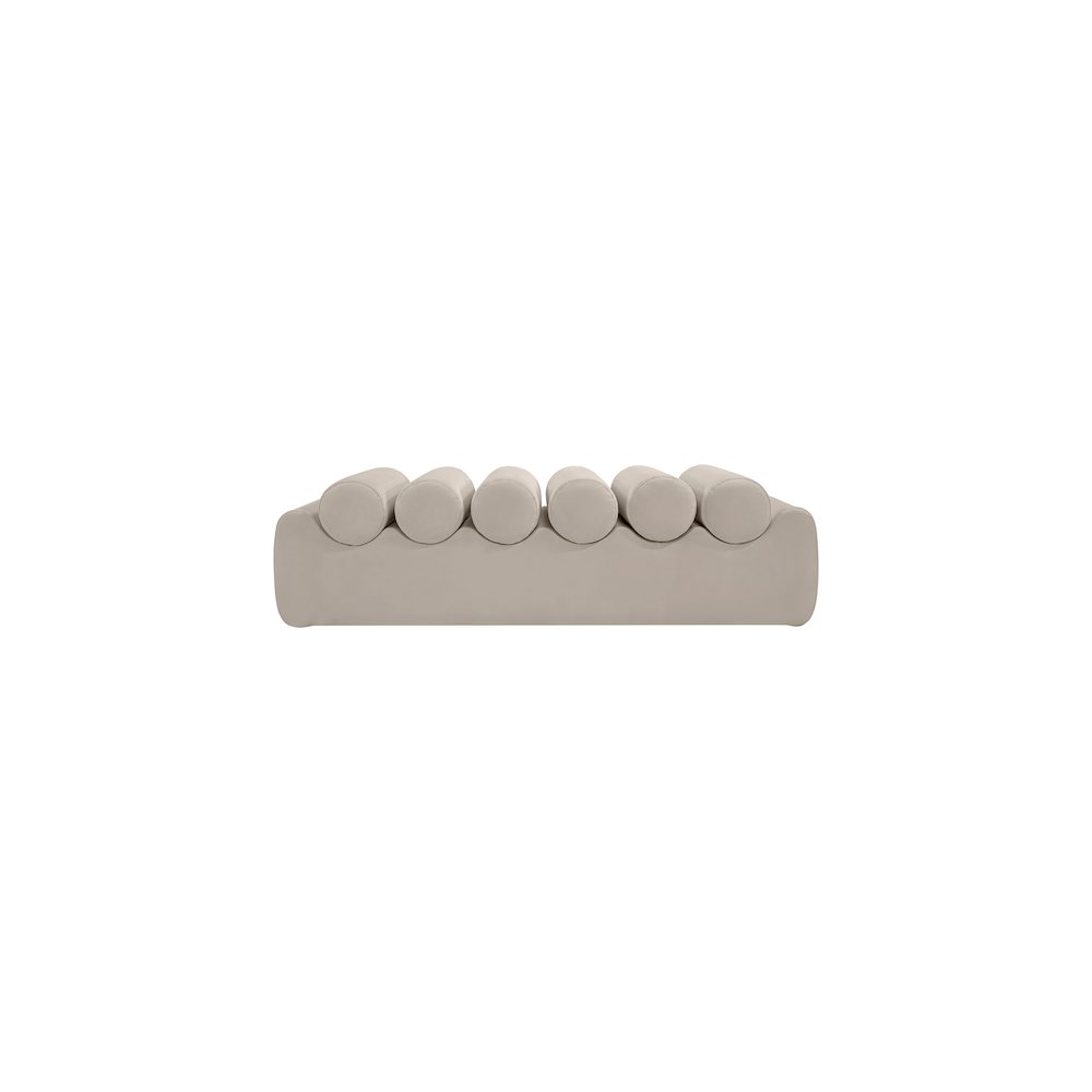 Rumble Taupe Vegan Leather Bench. Picture 3