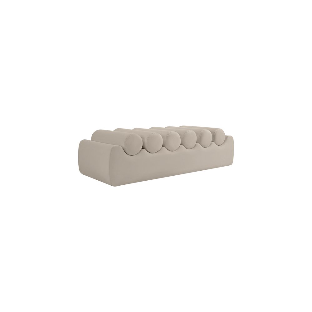 Rumble Taupe Vegan Leather Bench. Picture 5