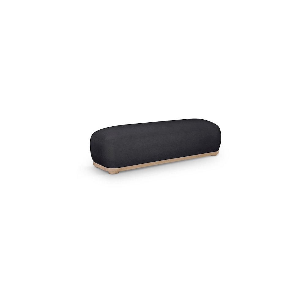 Calum Black Chenille Fabric Bench. Picture 1
