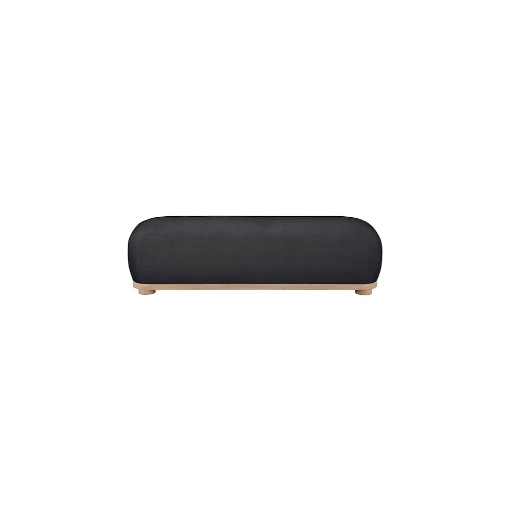 Calum Black Chenille Fabric Bench. Picture 3