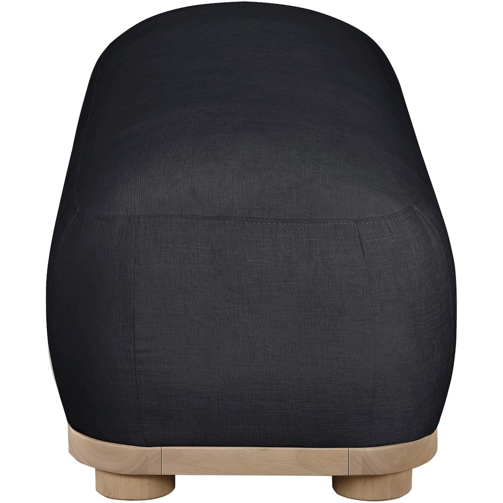 Calum Black Chenille Fabric Bench. Picture 4
