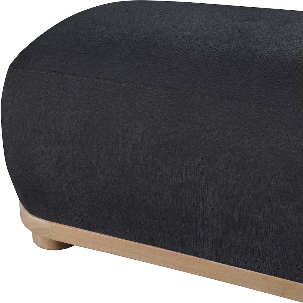 Calum Black Chenille Fabric Bench. Picture 5