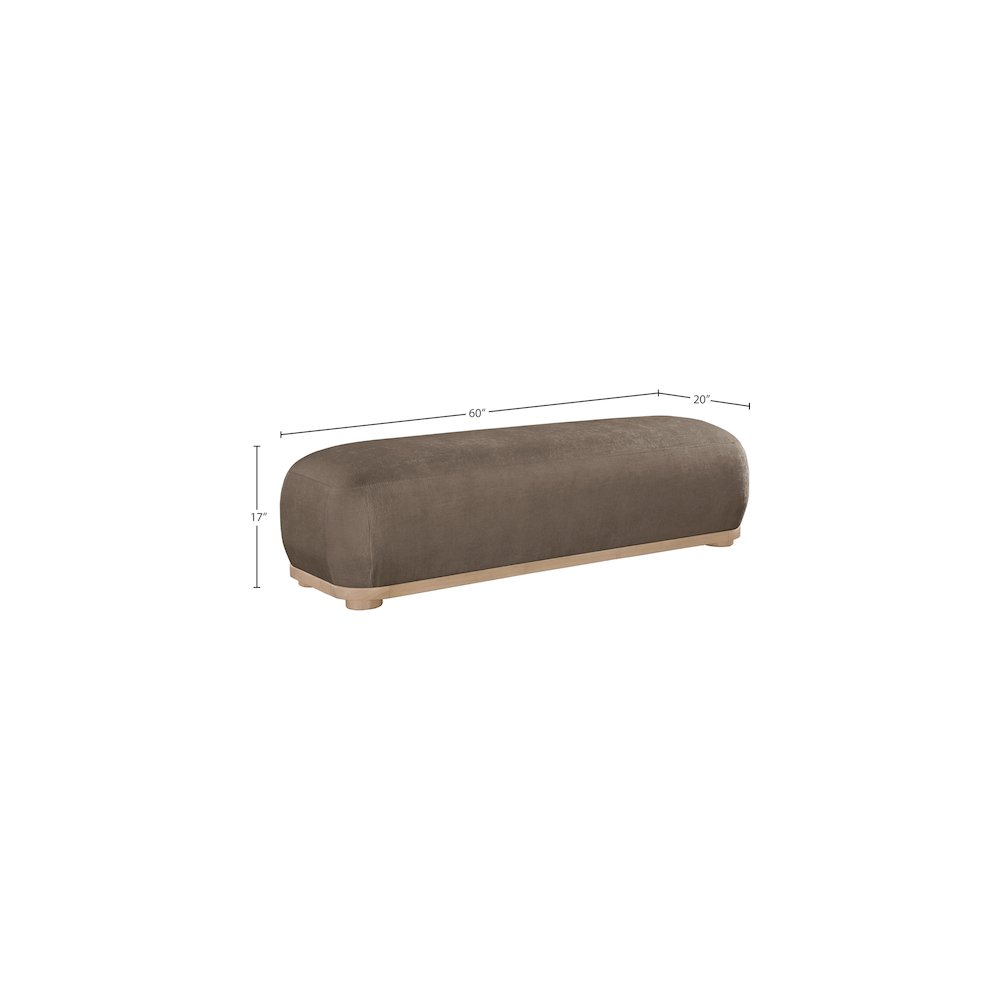 Calum Brown Chenille Fabric Bench. Picture 7