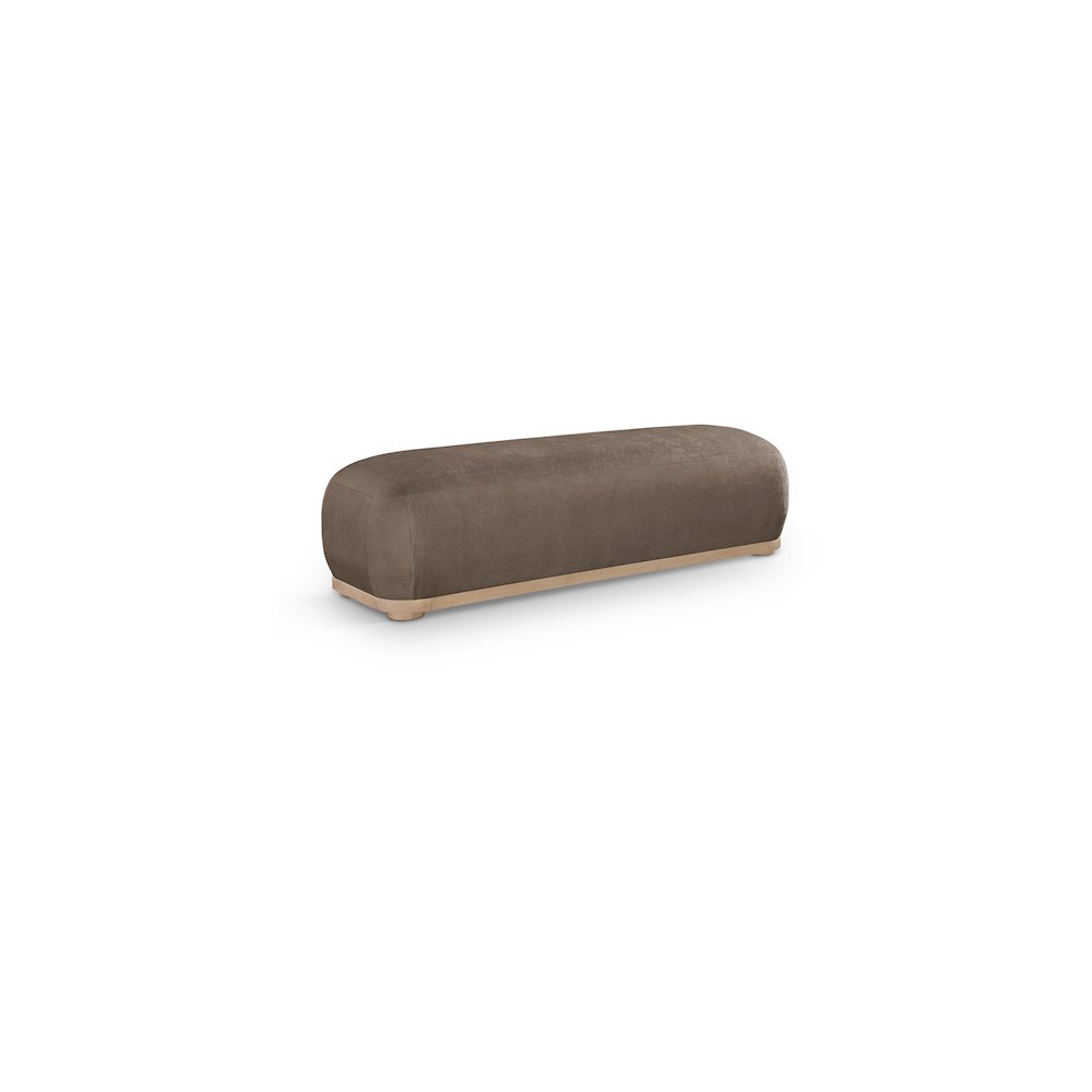 Calum Brown Chenille Fabric Bench. Picture 1