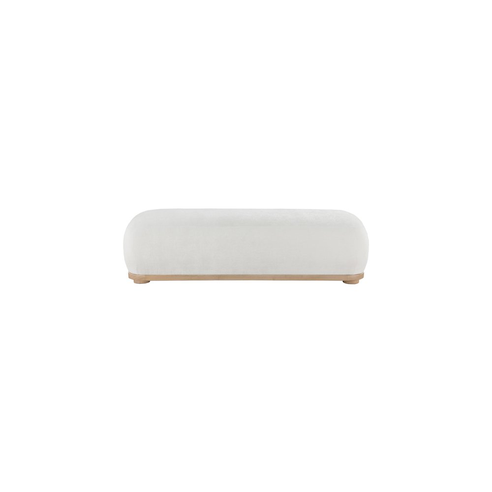 Calum Cream Chenille Fabric Bench. Picture 3