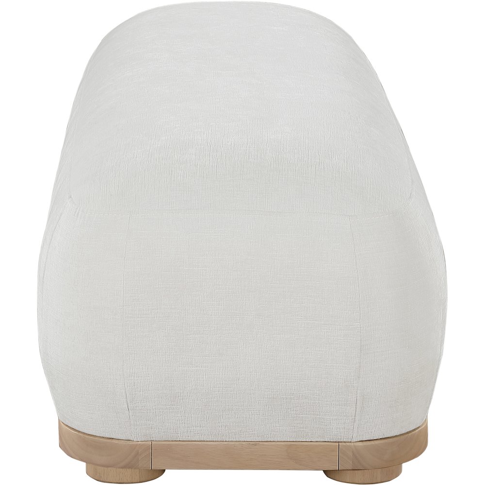 Calum Cream Chenille Fabric Bench. Picture 4