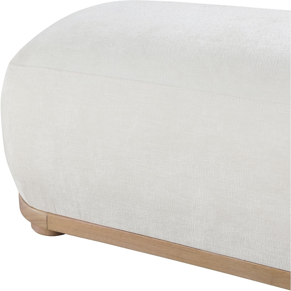 Calum Cream Chenille Fabric Bench. Picture 5