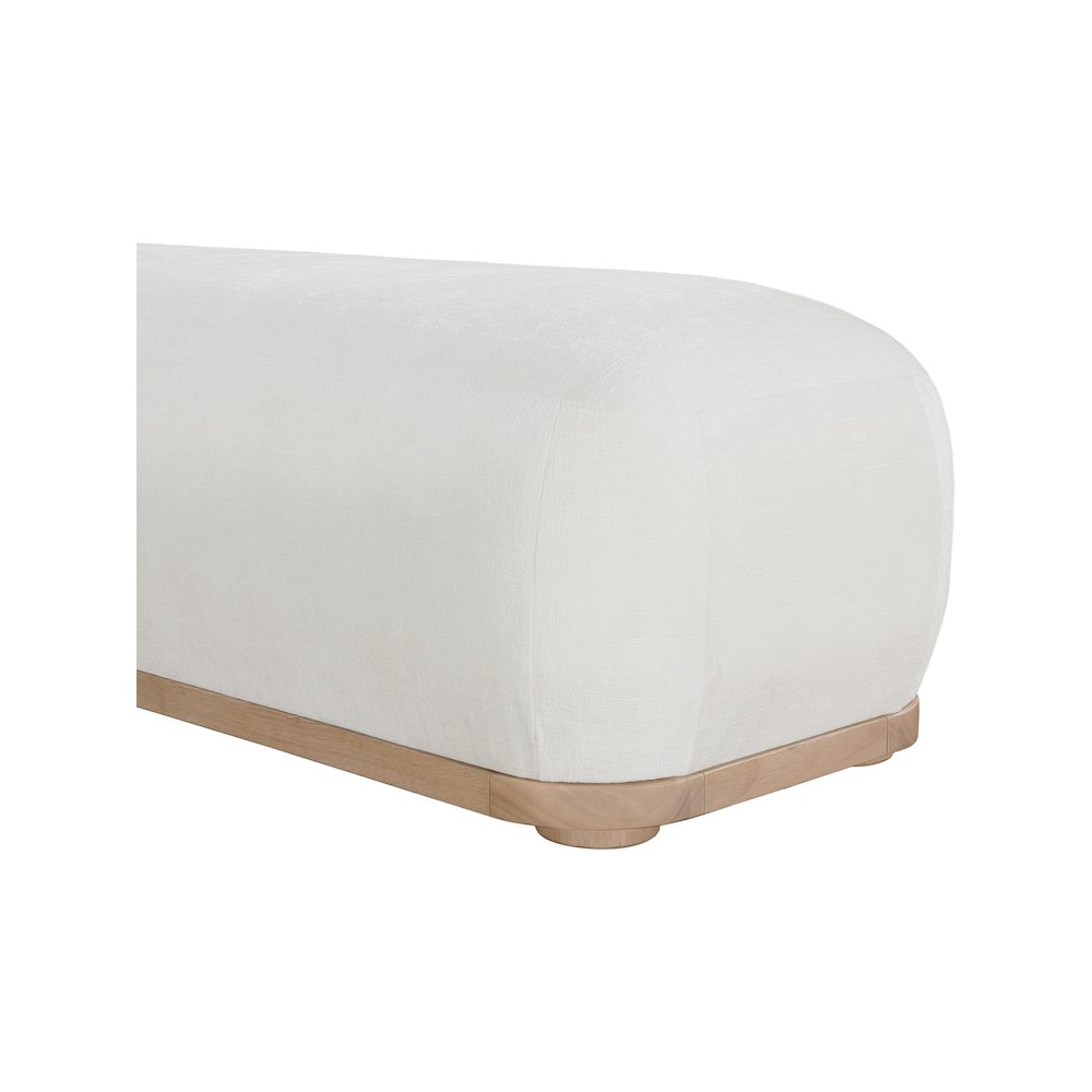 Calum Cream Chenille Fabric Bench. Picture 6