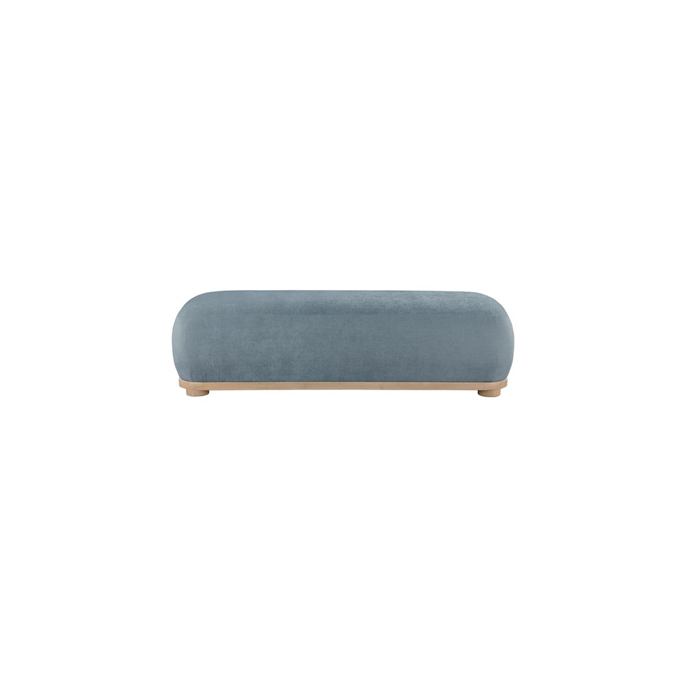 Calum Light Blue Chenille Fabric Bench. Picture 3