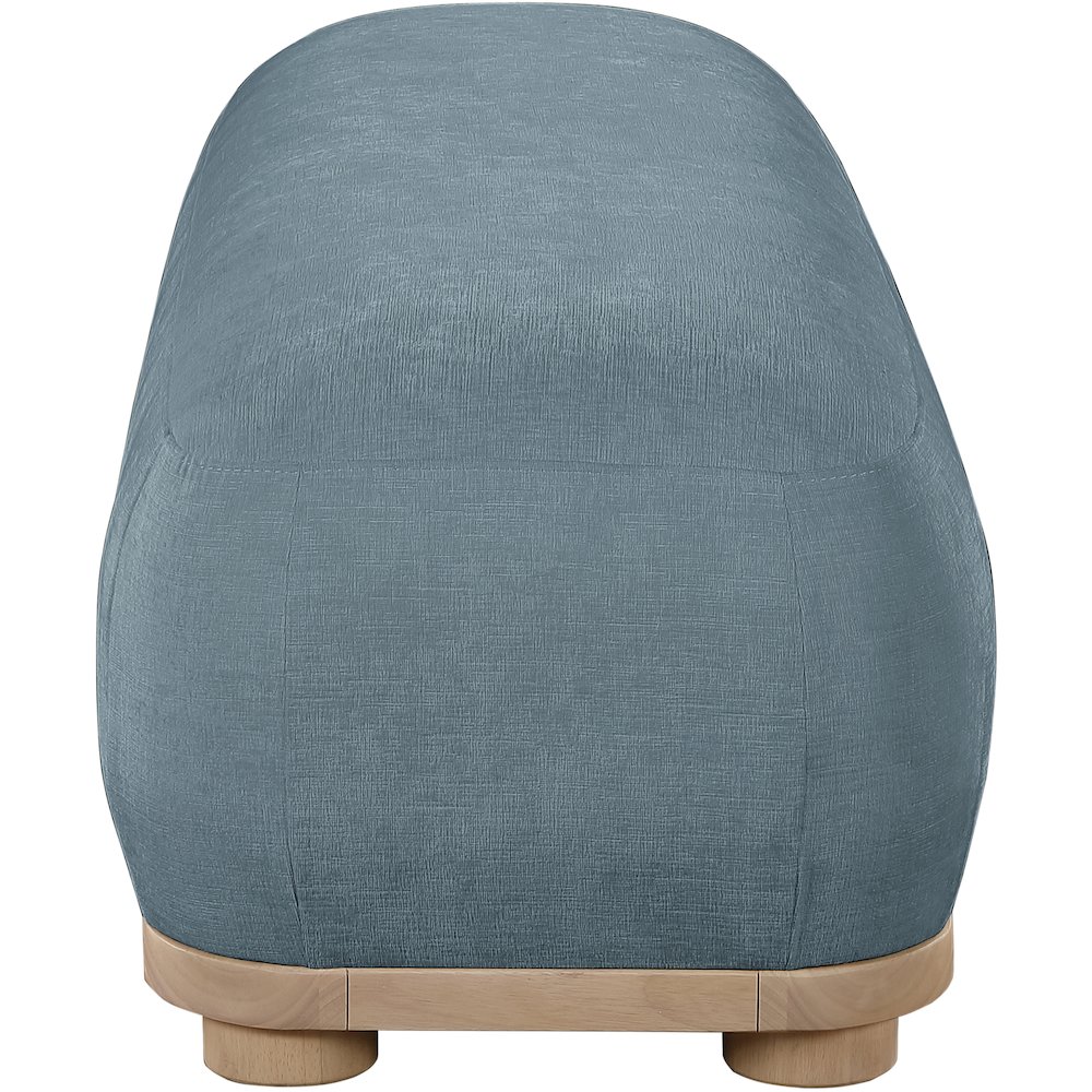 Calum Light Blue Chenille Fabric Bench. Picture 4