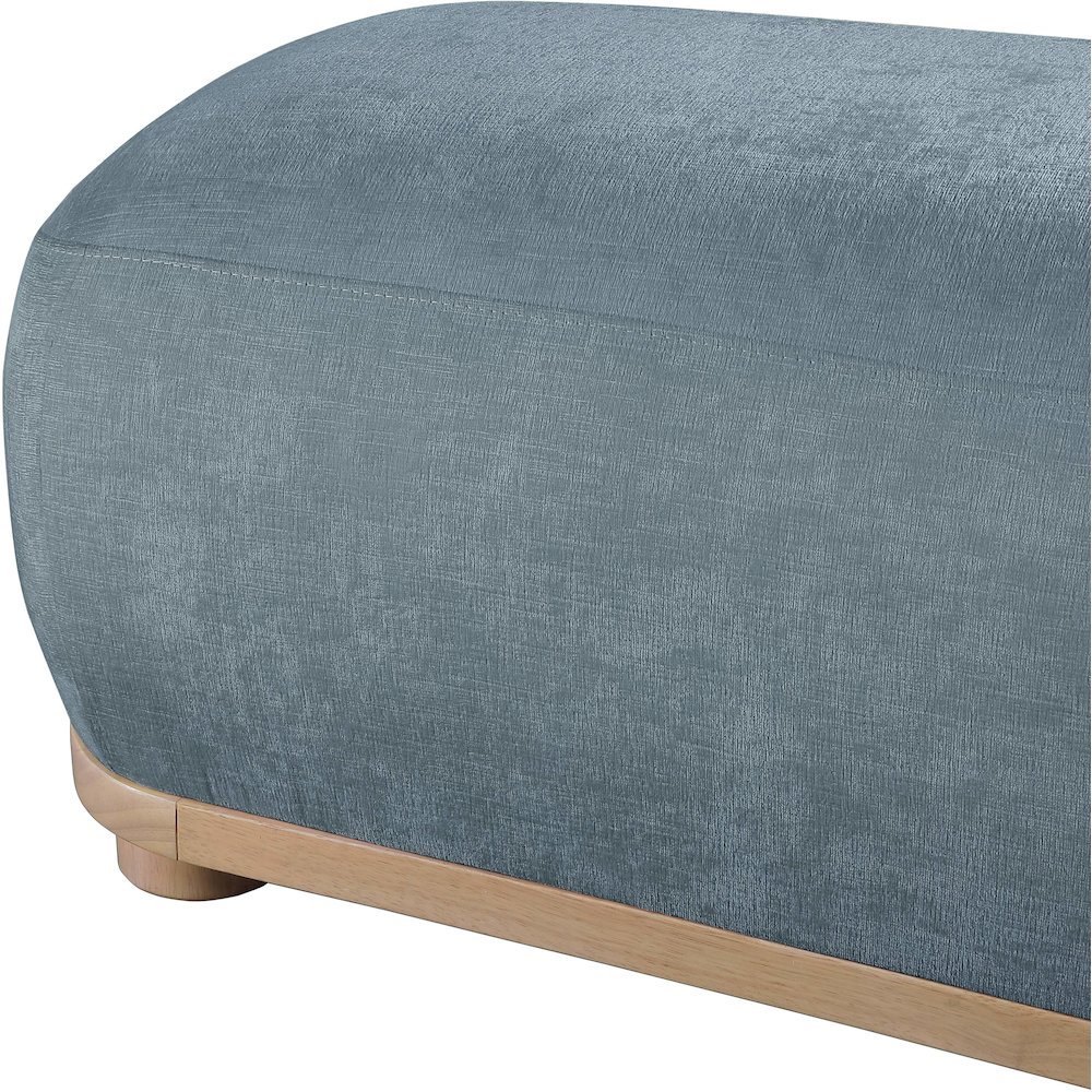 Calum Light Blue Chenille Fabric Bench. Picture 5