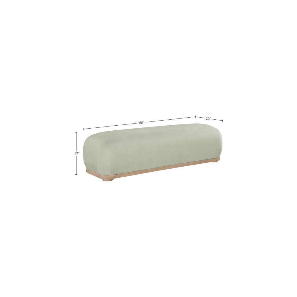 Calum Mint Chenille Fabric Bench. Picture 7