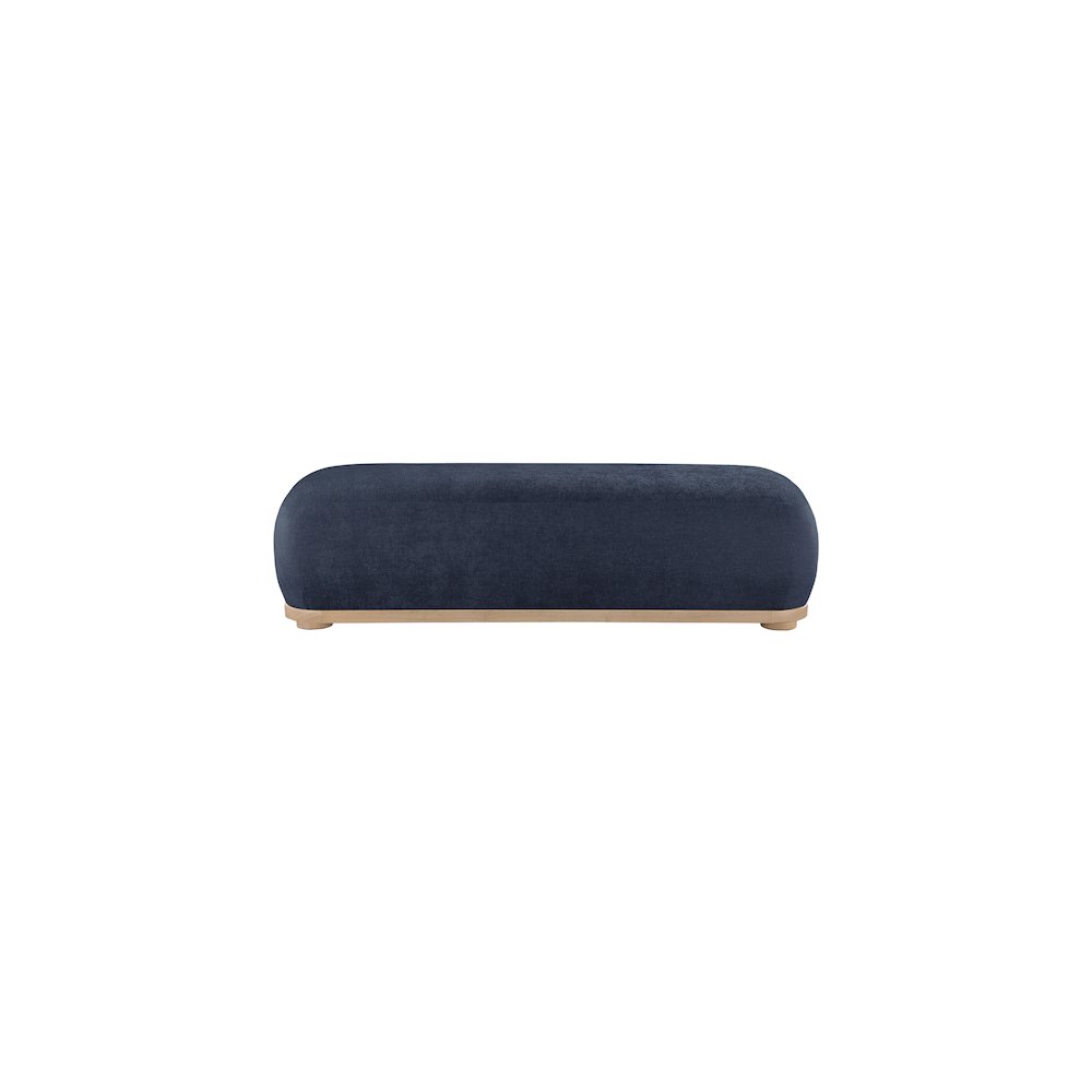 Calum Navy Chenille Fabric Bench. Picture 3