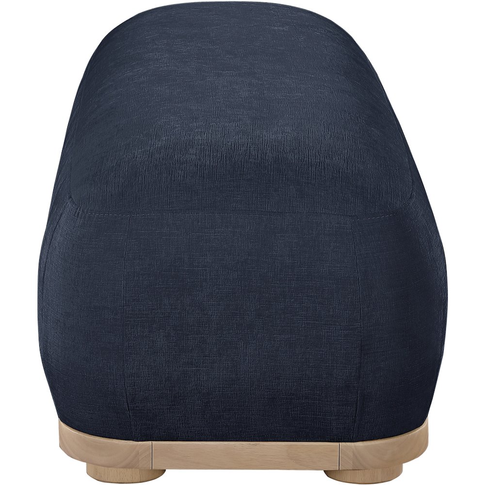 Calum Navy Chenille Fabric Bench. Picture 4