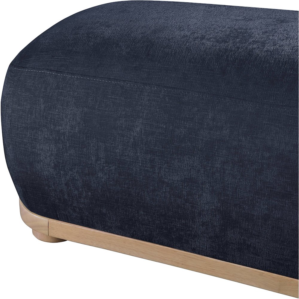 Calum Navy Chenille Fabric Bench. Picture 5