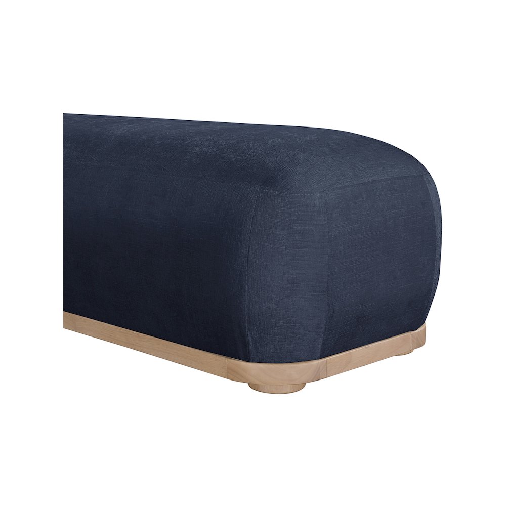 Calum Navy Chenille Fabric Bench. Picture 6
