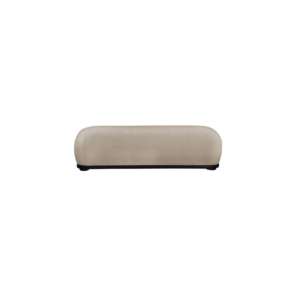 Calum Beige Chenille Fabric Bench. Picture 3