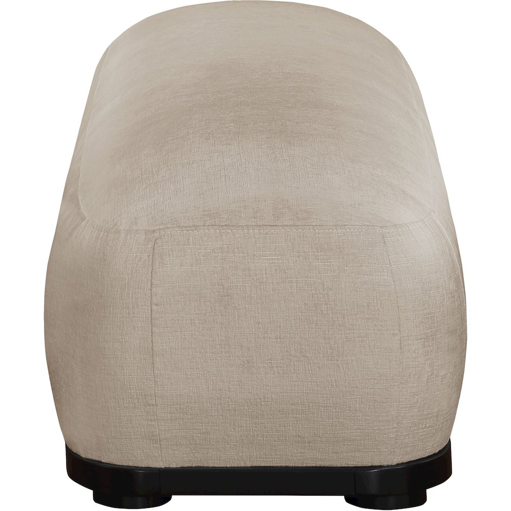 Calum Beige Chenille Fabric Bench. Picture 4