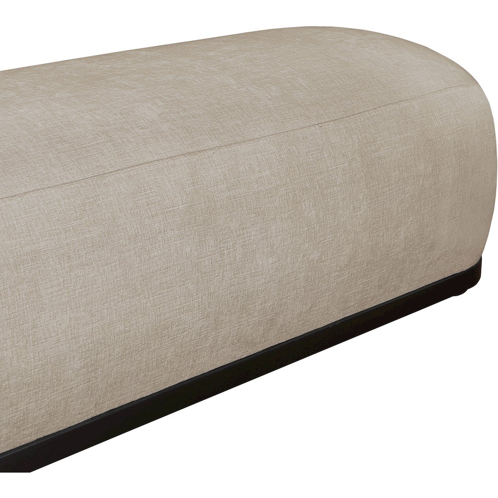 Calum Beige Chenille Fabric Bench. Picture 5