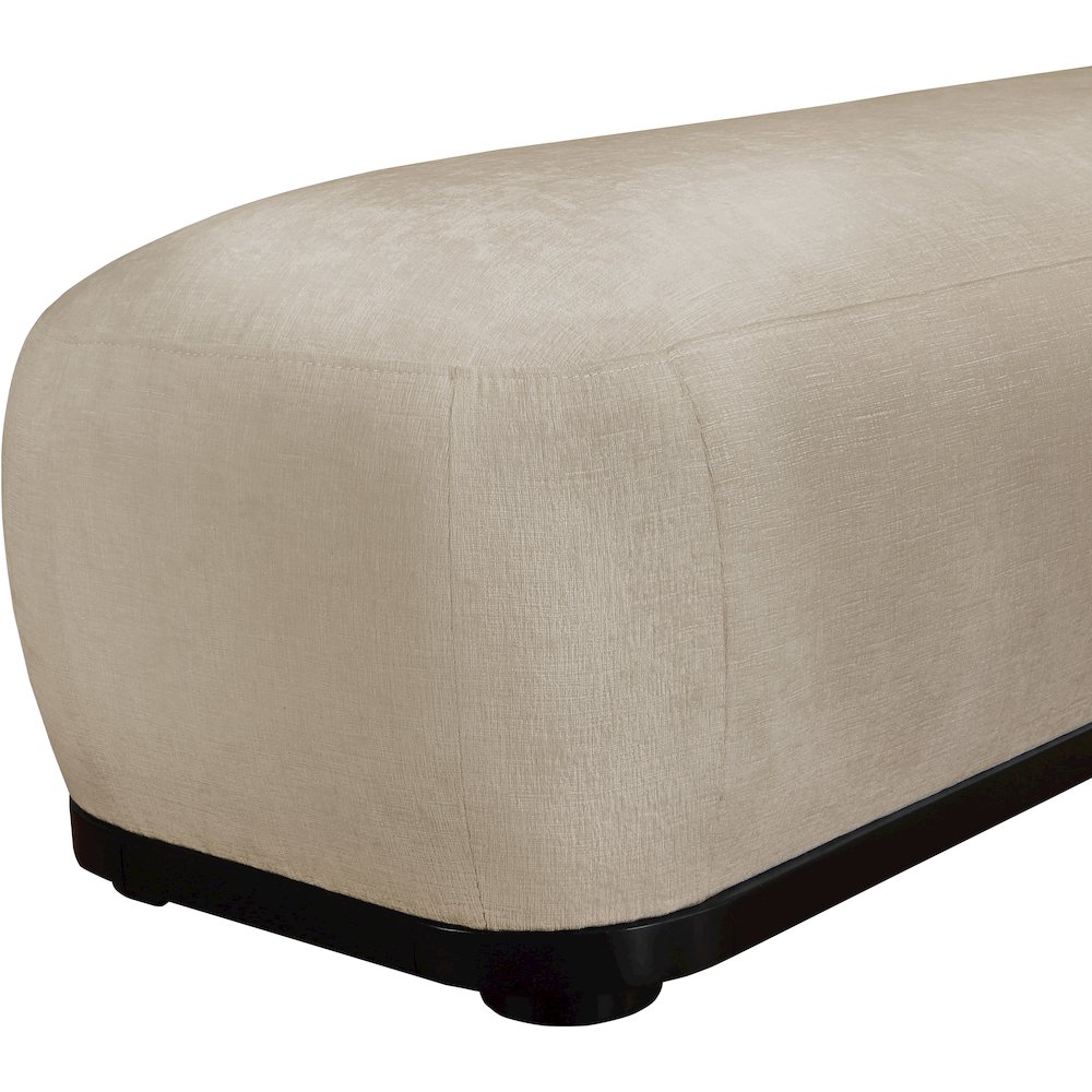 Calum Beige Chenille Fabric Bench. Picture 6