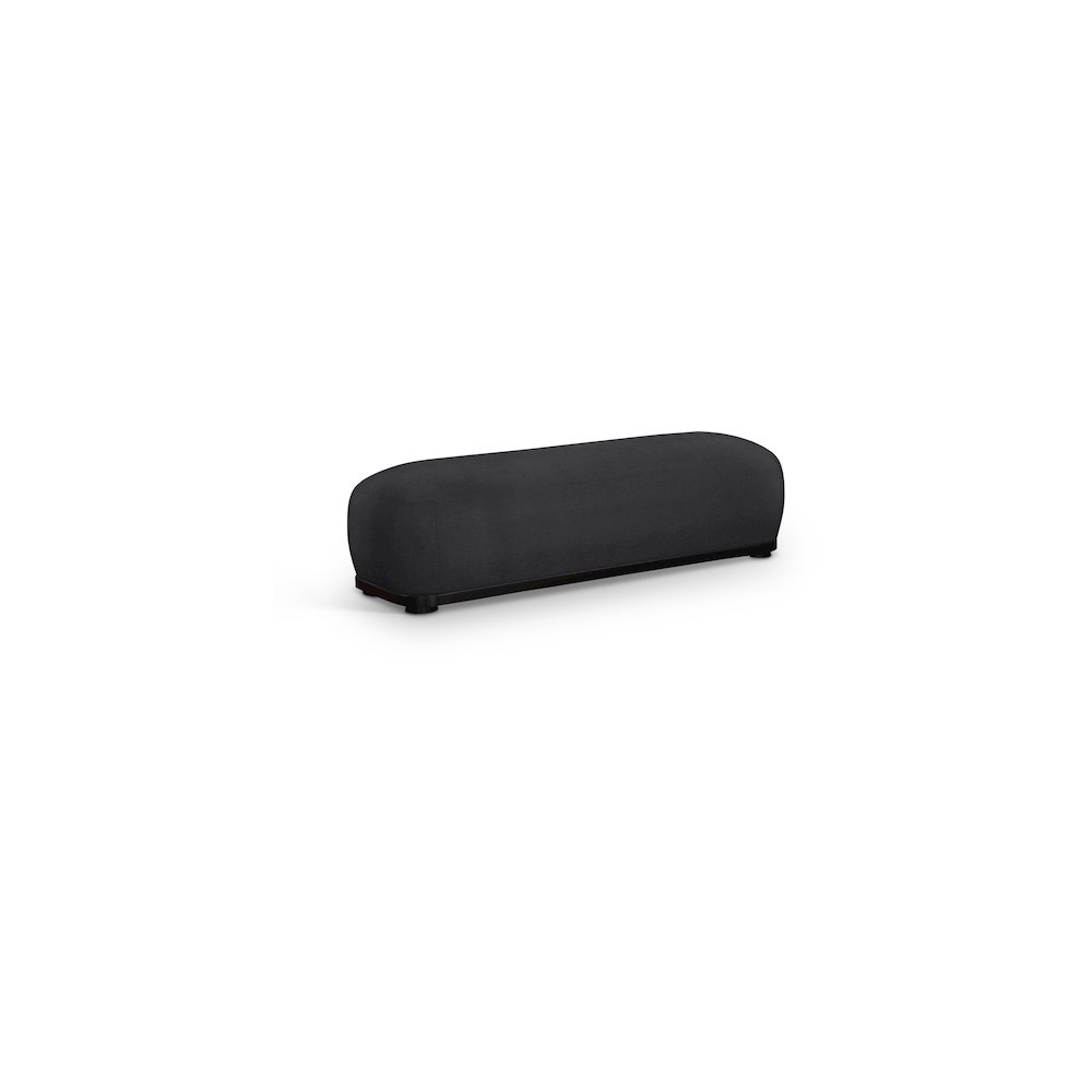 Calum Black Chenille Fabric Bench. Picture 1