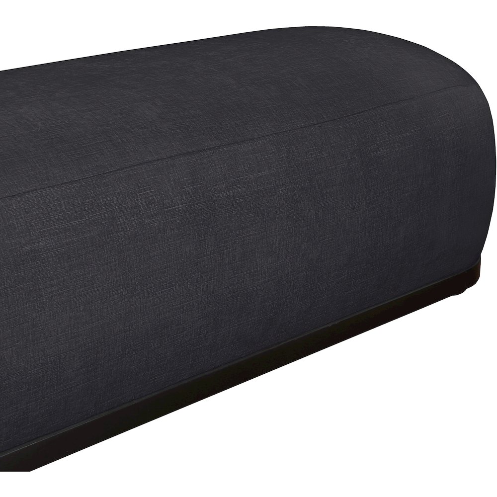 Calum Black Chenille Fabric Bench. Picture 5