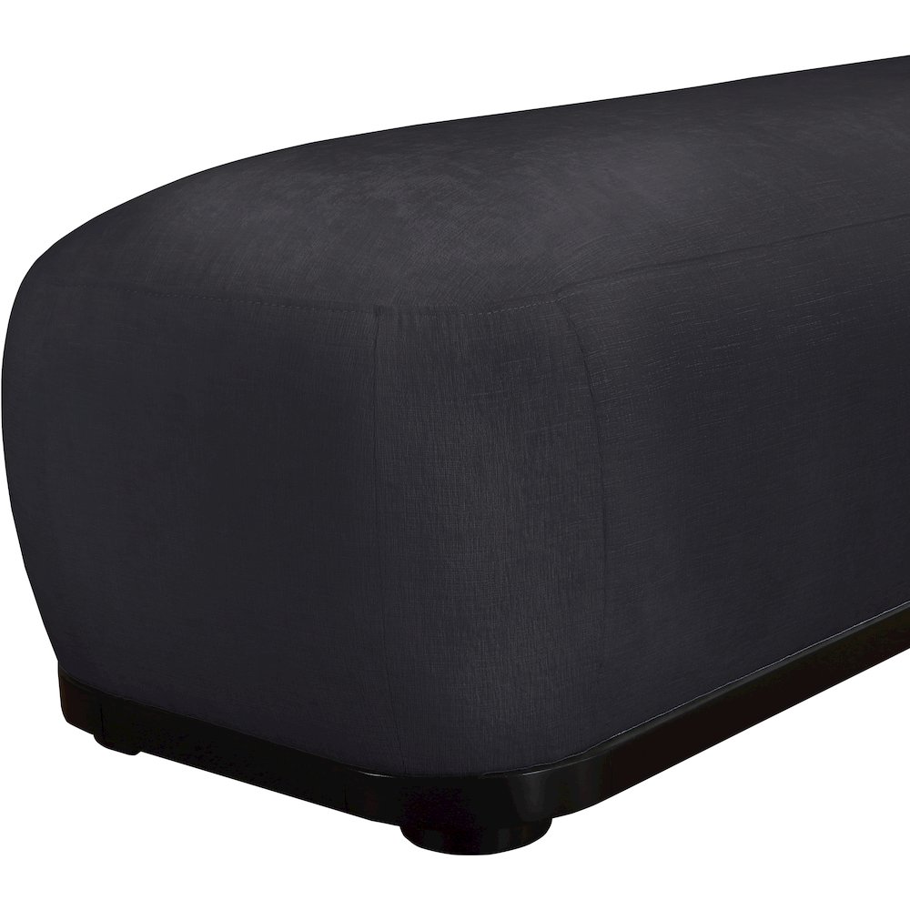 Calum Black Chenille Fabric Bench. Picture 6