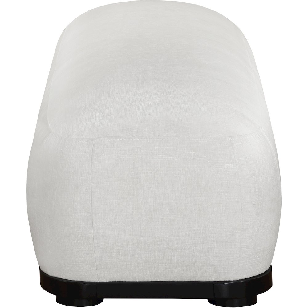 Calum Cream Chenille Fabric Bench. Picture 4