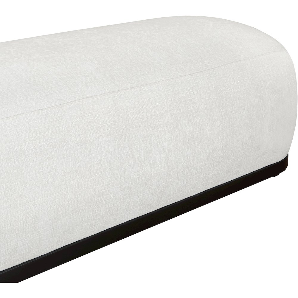 Calum Cream Chenille Fabric Bench. Picture 5