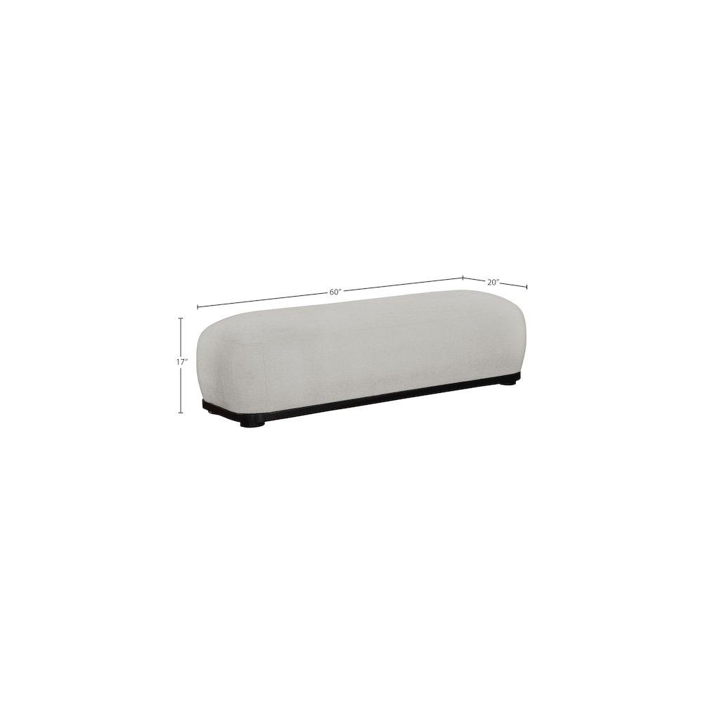 Calum Grey Chenille Fabric Bench. Picture 7