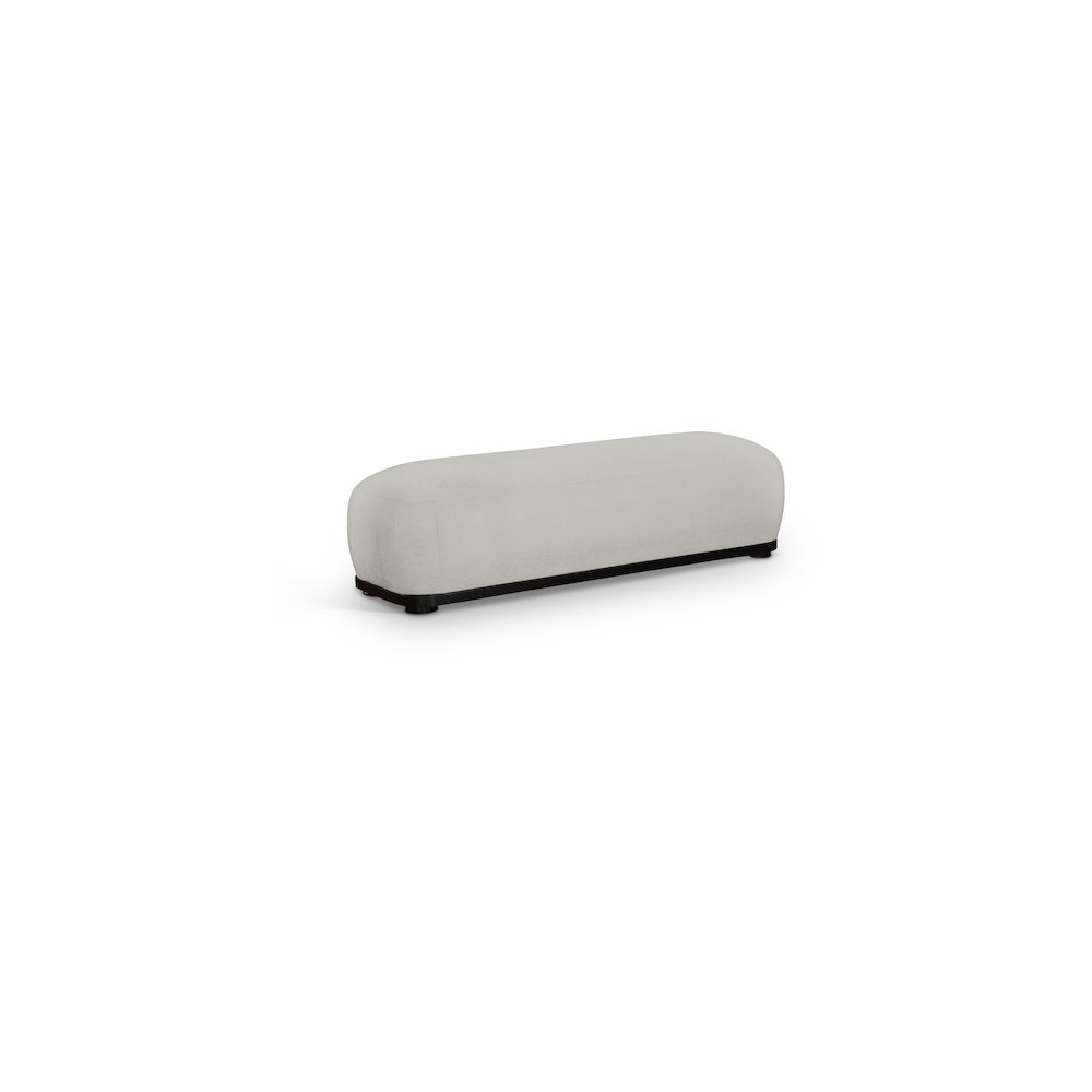 Calum Grey Chenille Fabric Bench. Picture 1