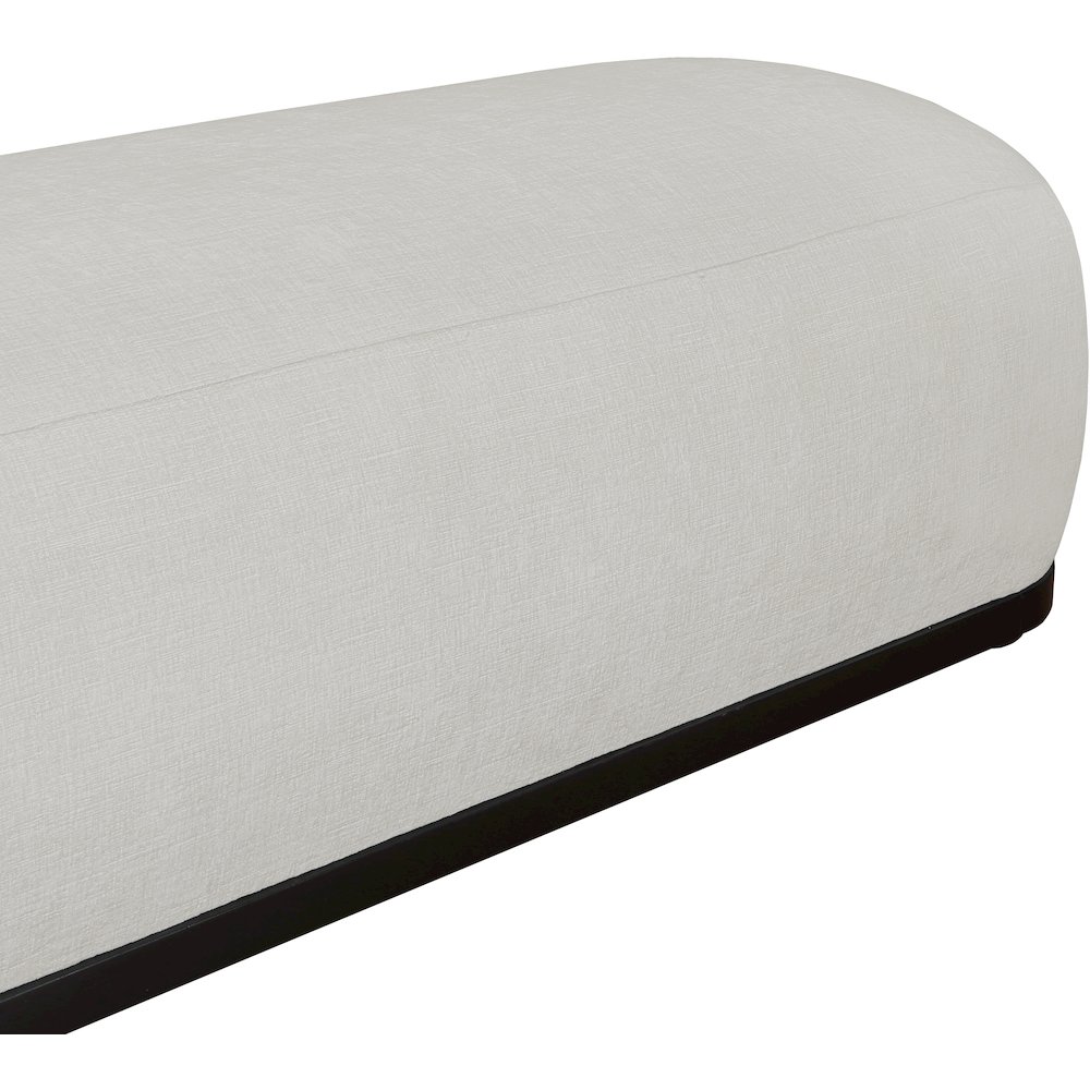Calum Grey Chenille Fabric Bench. Picture 5