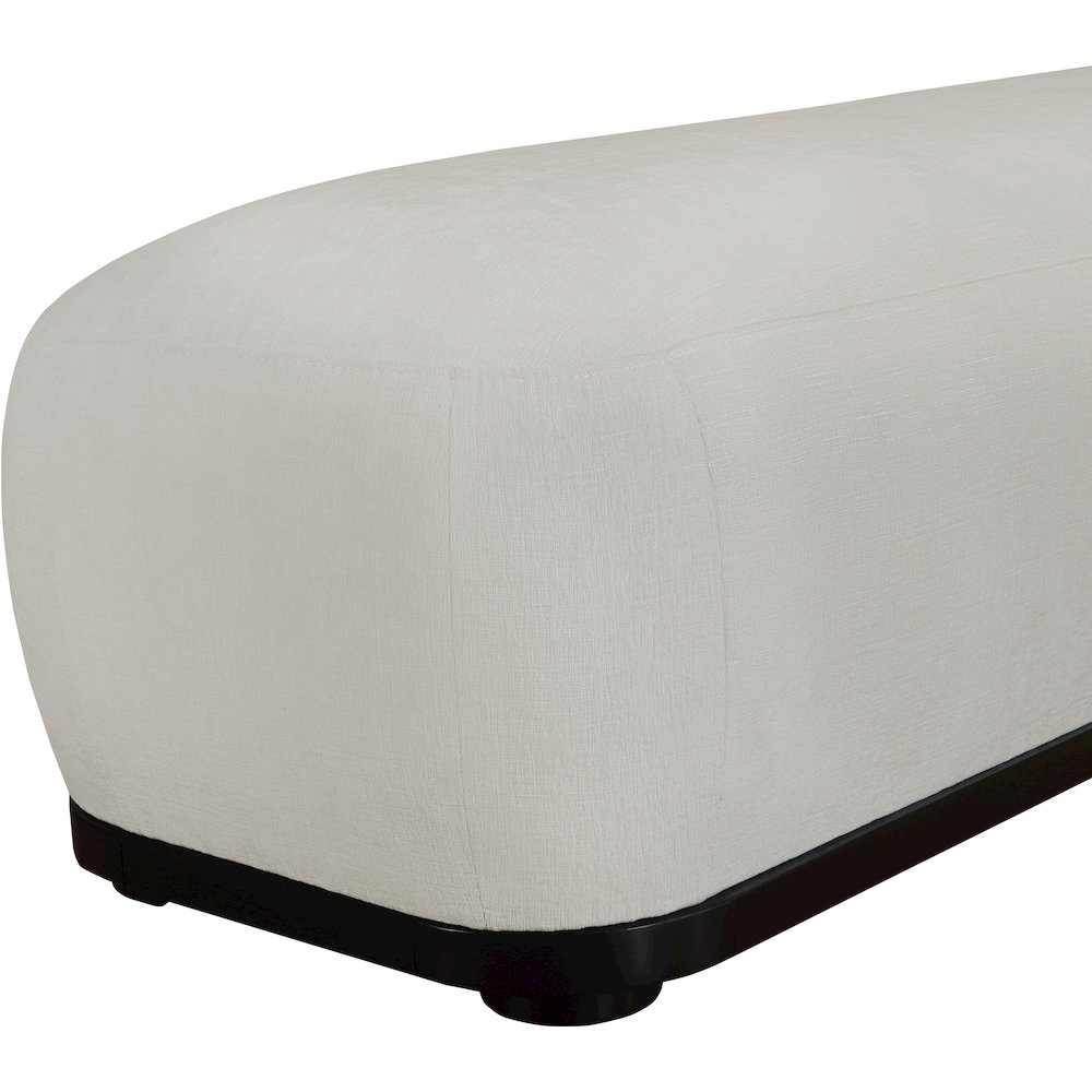 Calum Grey Chenille Fabric Bench. Picture 6