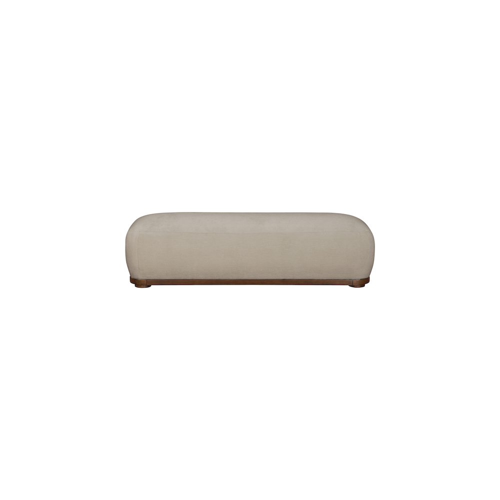 Calum Beige Chenille Fabric Bench. Picture 3