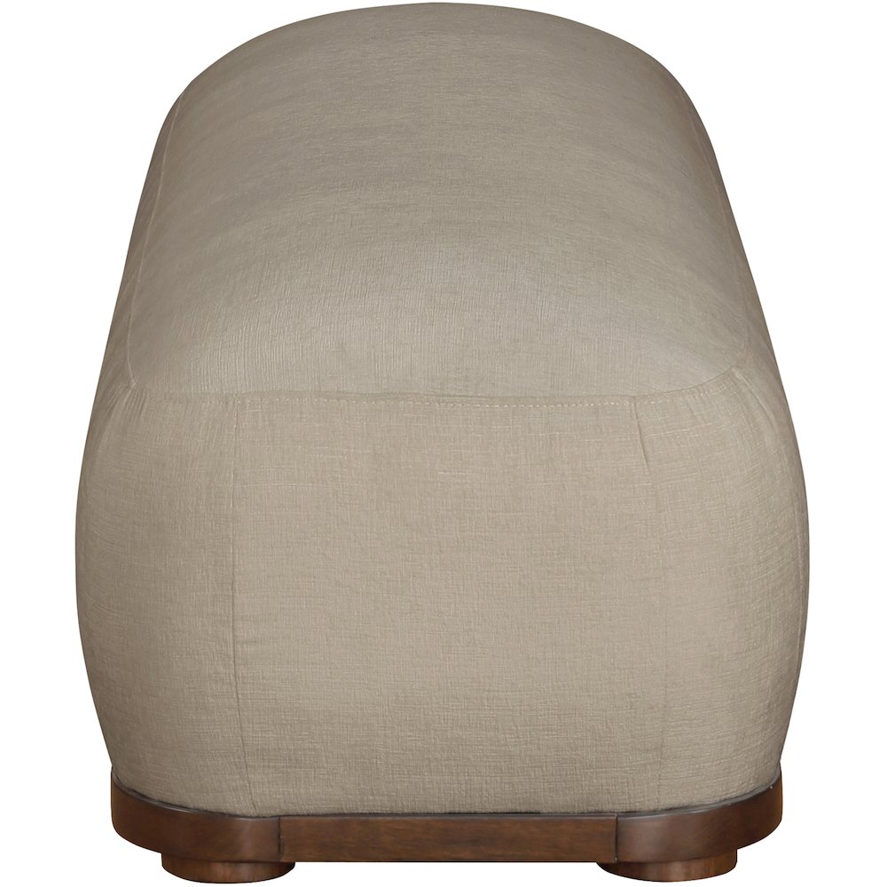 Calum Beige Chenille Fabric Bench. Picture 4