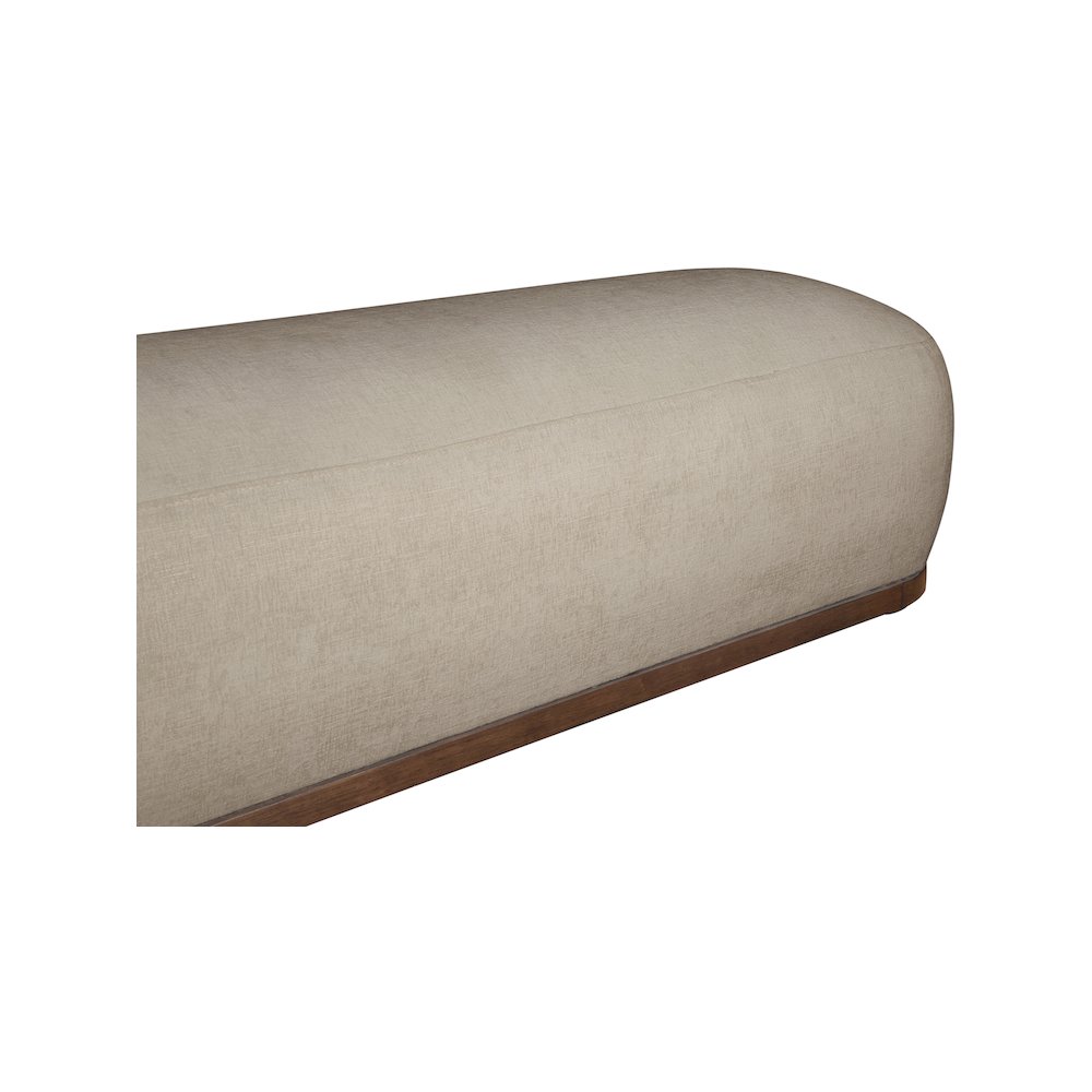 Calum Beige Chenille Fabric Bench. Picture 5
